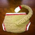 Crochet Red Sock Monkey Hat And Diaper Cover Set..