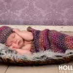 Crochet Purple Cocoon And Hat Photography Prop..