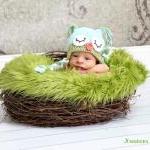 Crochet Sleepy Owl Hat Newborn To Toddler Sizing..