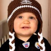 Crochet Football Hat Newborn to Toddler sizing Photography prop