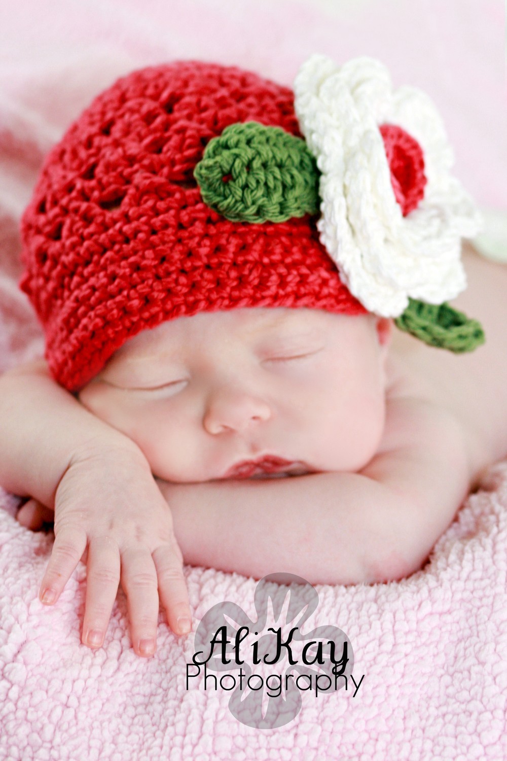 Girls Newsboy Cap With Flower Newborn To Toddler Sizing Photography Prop
