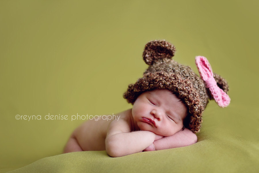 Beary Cute Bear Hat Sizes Newborn To Toddler Photography Prop