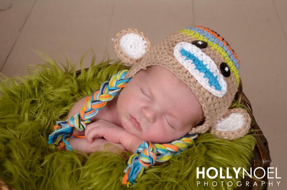 Crochet Boys Stripe Sock Monkey Hat Newborn To Toddler Sizing Photography Prop