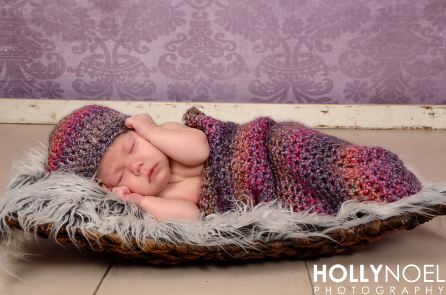 Crochet Purple Cocoon And Hat Photography Prop Newborn