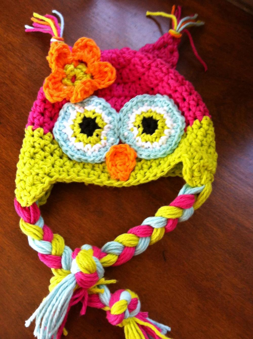 Crochet Owl Hat Newborn To Toddler Sizing Photography Prop